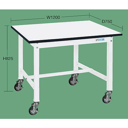 キャスター付き作業台300kg メラミン天板（900×600×825）/M350MT-3M383CWS