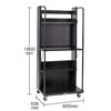 移動式3段棚付きシェルフ(ブラック)/M227SE-HS1800T-BK